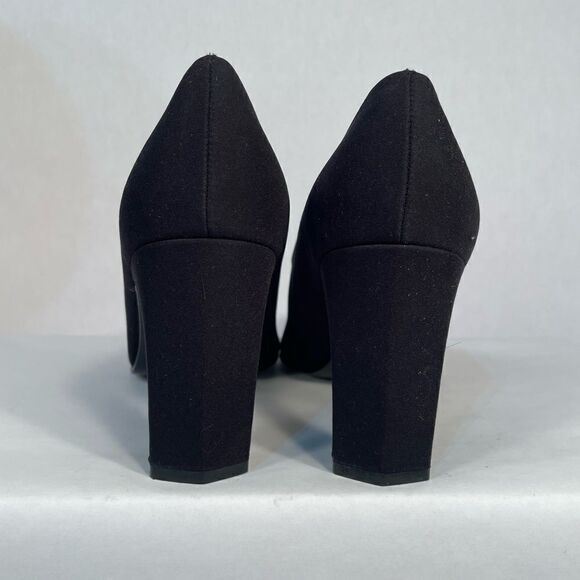 NINA BLACK COMPOSITION LEATHER PUMPS WITH 3.5” HEEL EUC - Picture 7 of 7